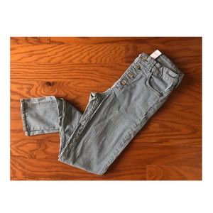 High Waisted Skinny Blue and White Striped Jeans